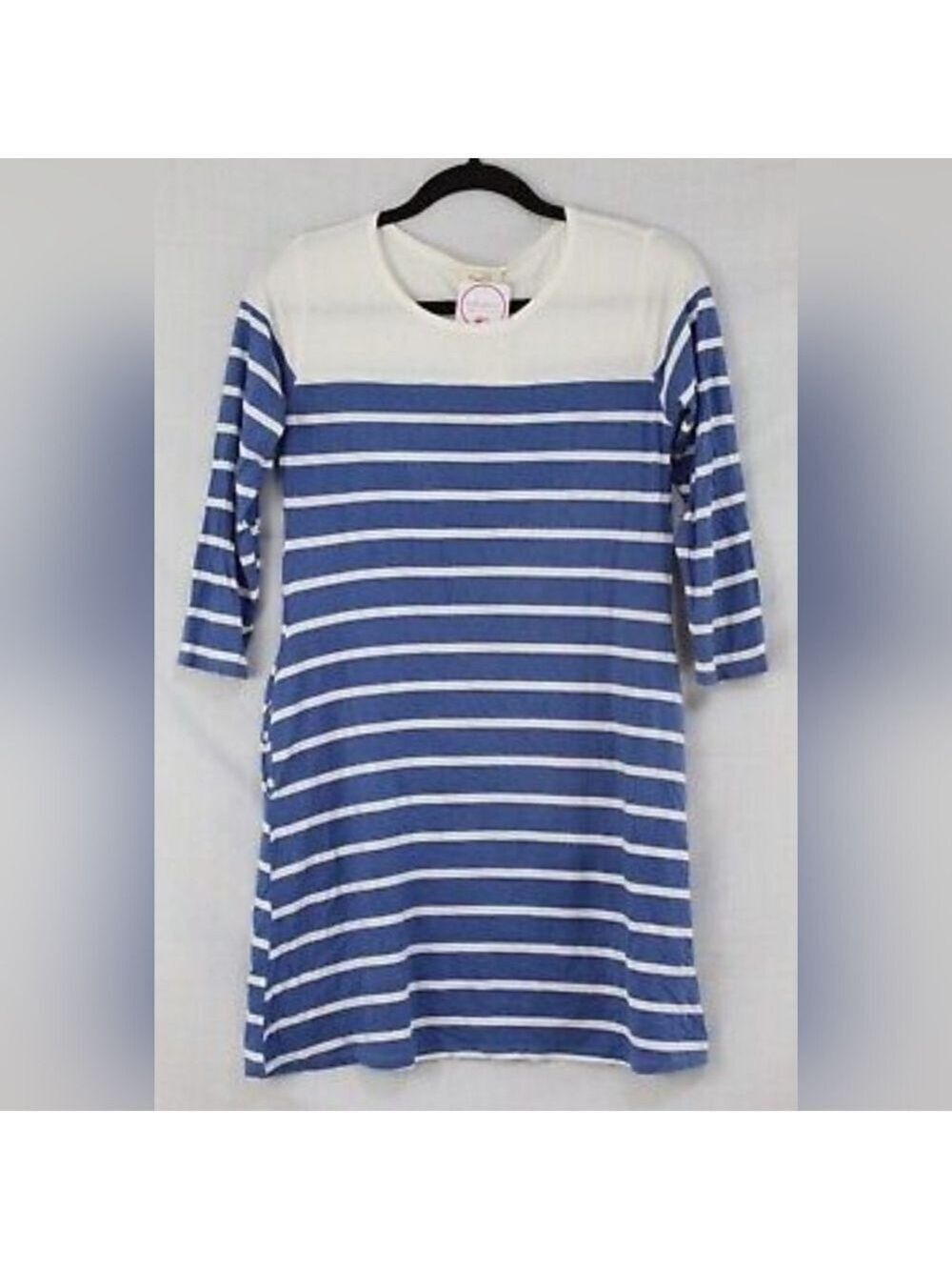 YELETE 3/4 Sleeve Tunic Length Striped Casual Mini Dress Large - New With Tags